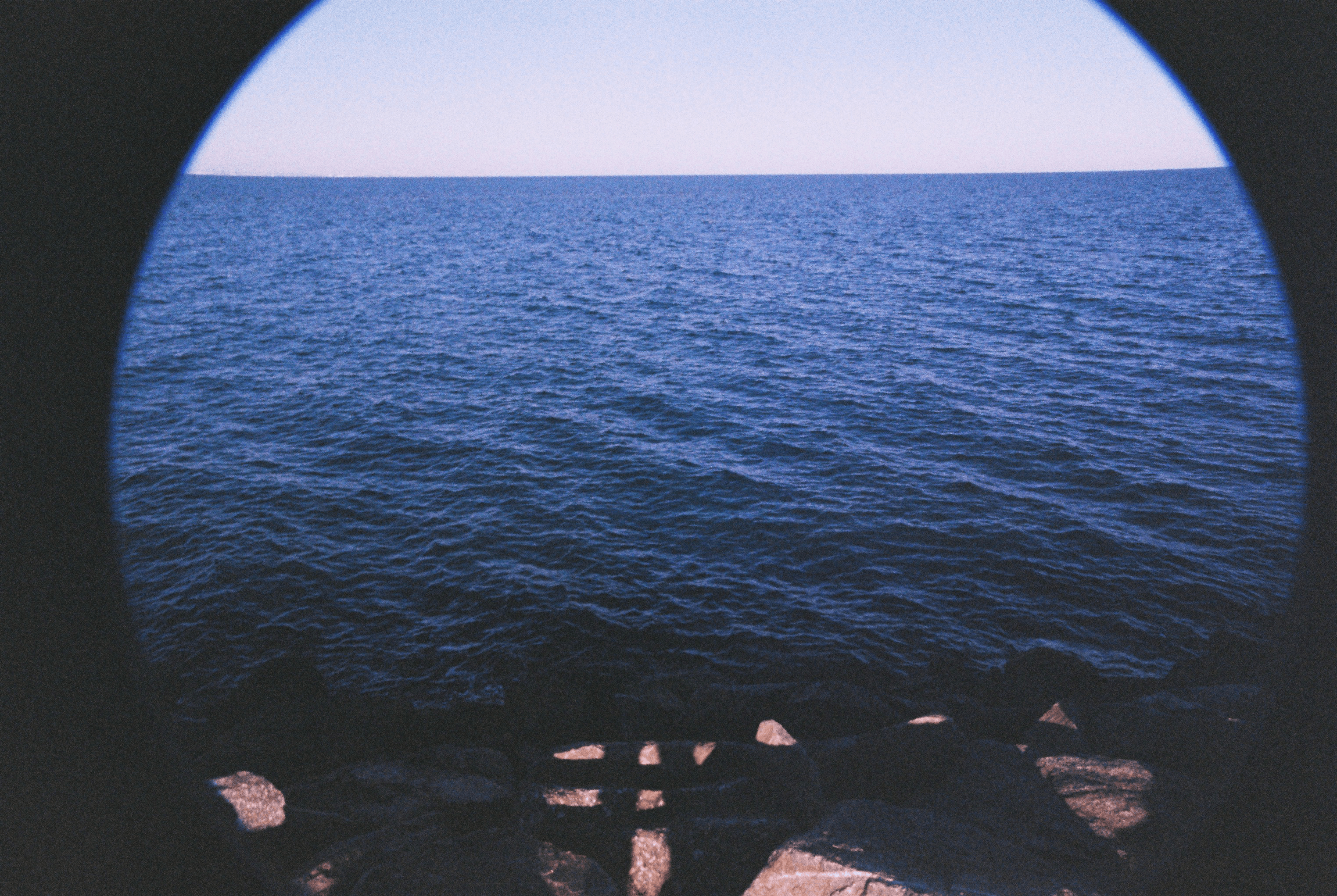 Photo of seaside in Romania, with vignette and prominent grain.